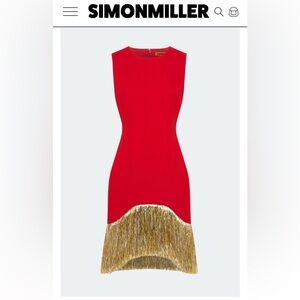 Simon Miller Red Dress with Gold Fringe